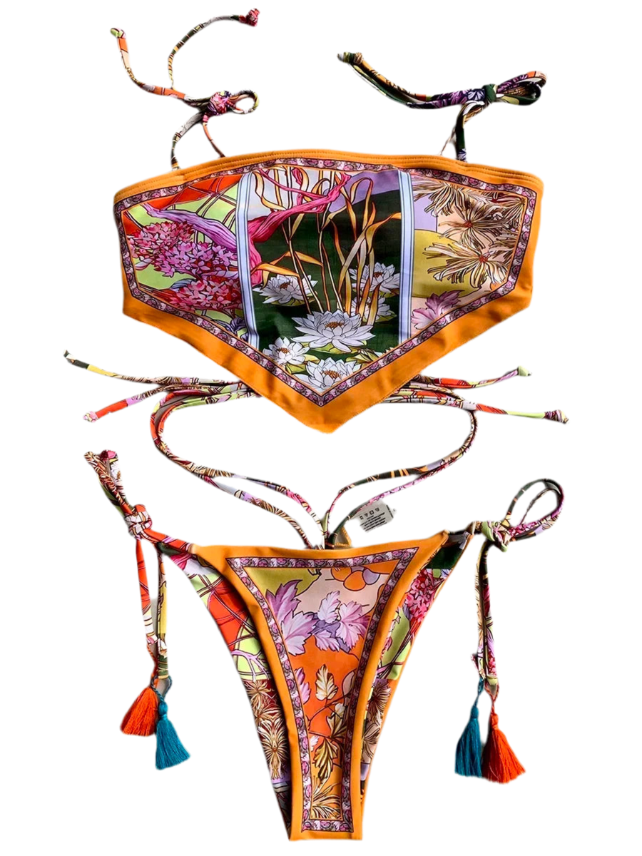 Tropical Oasis Tassel Bikini Set