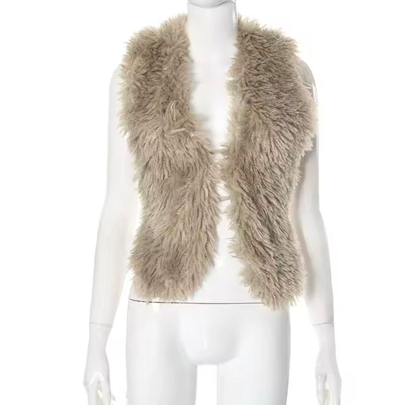 Frosted Luxe Cropped Fur Vest