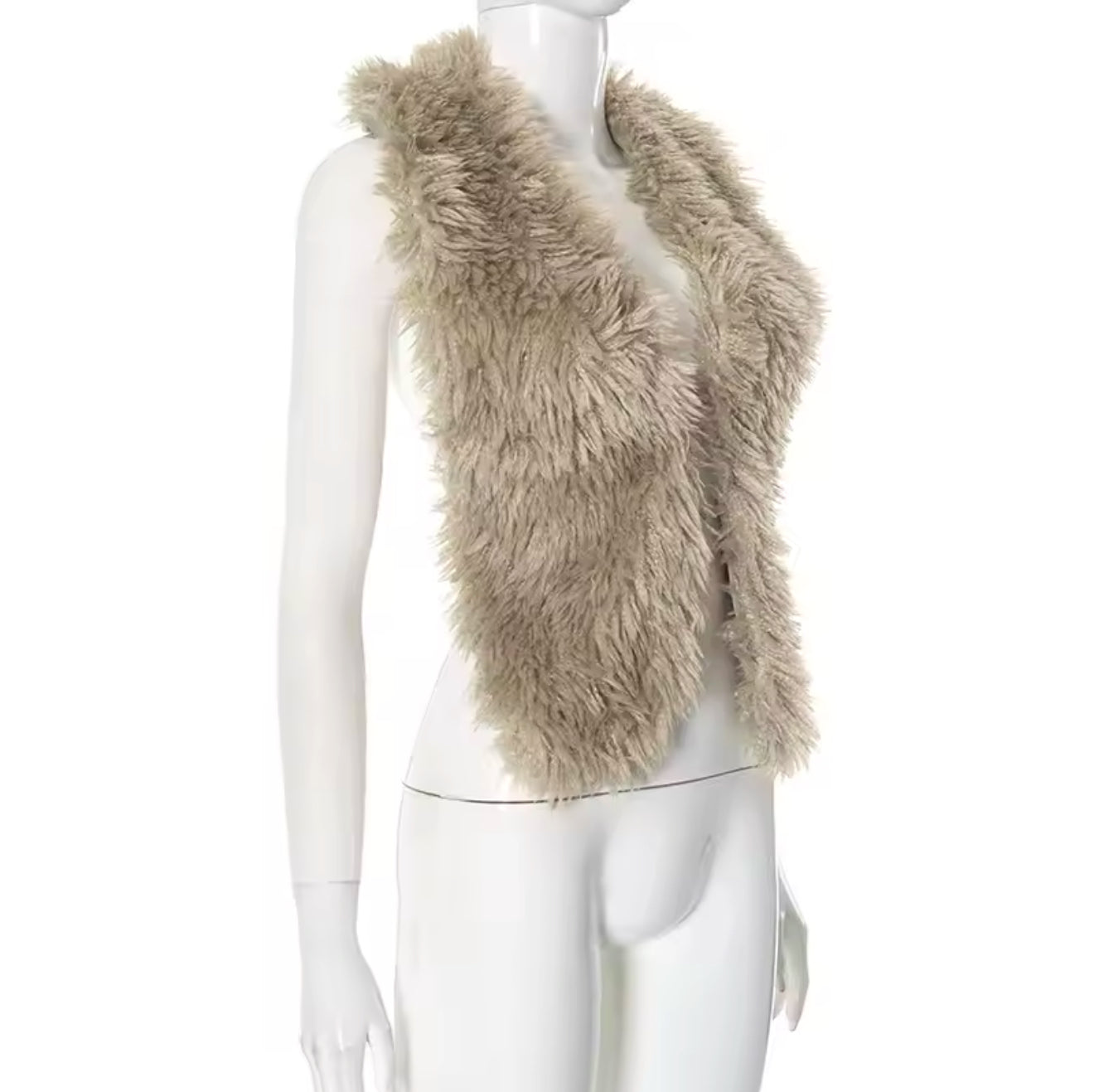 Frosted Luxe Cropped Fur Vest