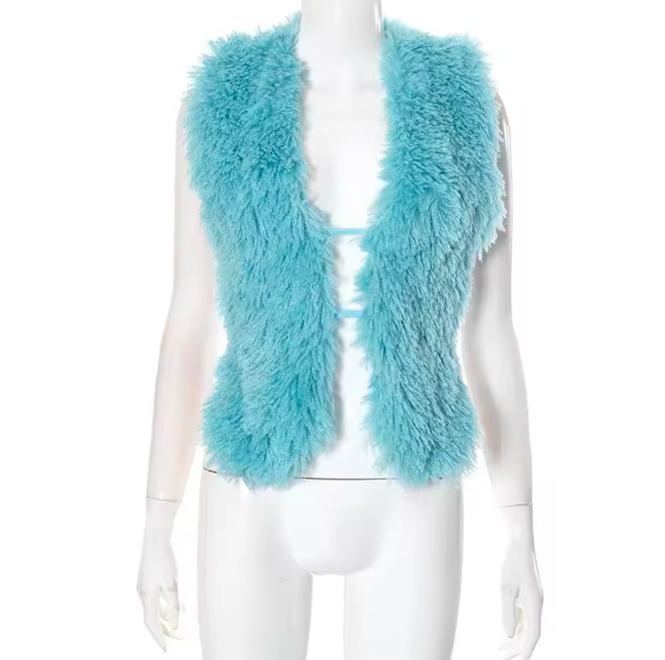 Frosted Luxe Cropped Fur Vest