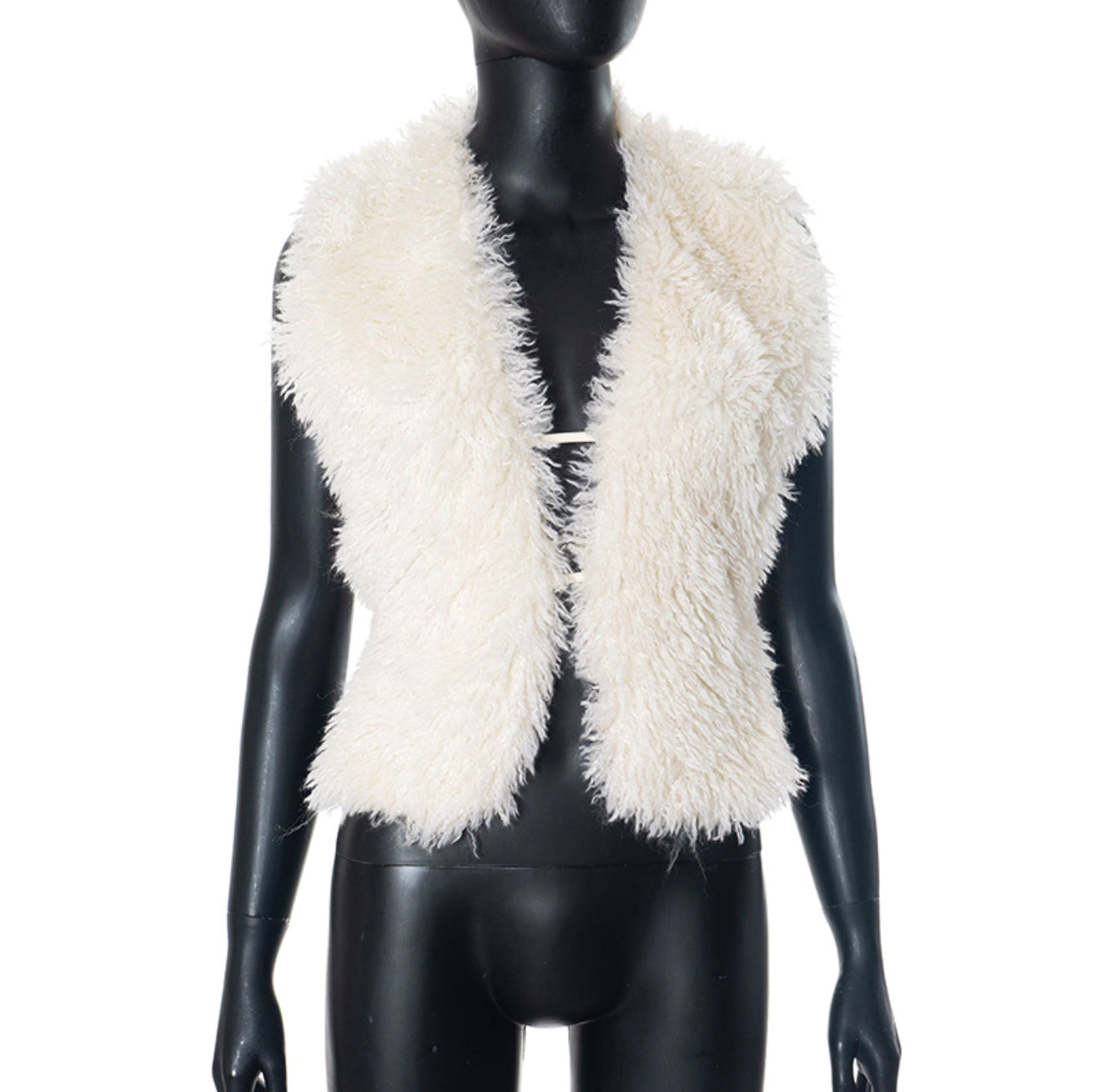 Frosted Luxe Cropped Fur Vest