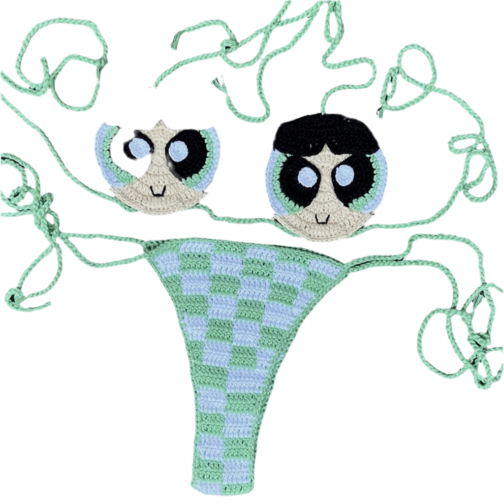 Power Puff Crochet Bikini Set