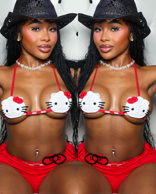 Kitty Crochet Bikini Set