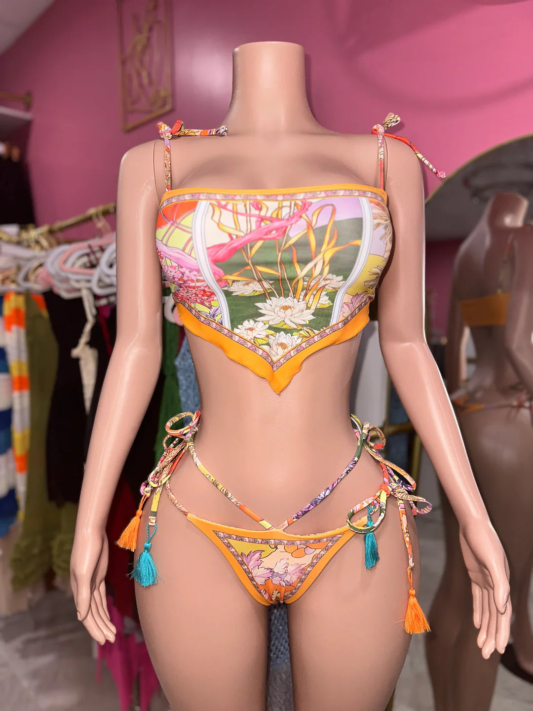 Tropical Oasis Tassel Bikini Set