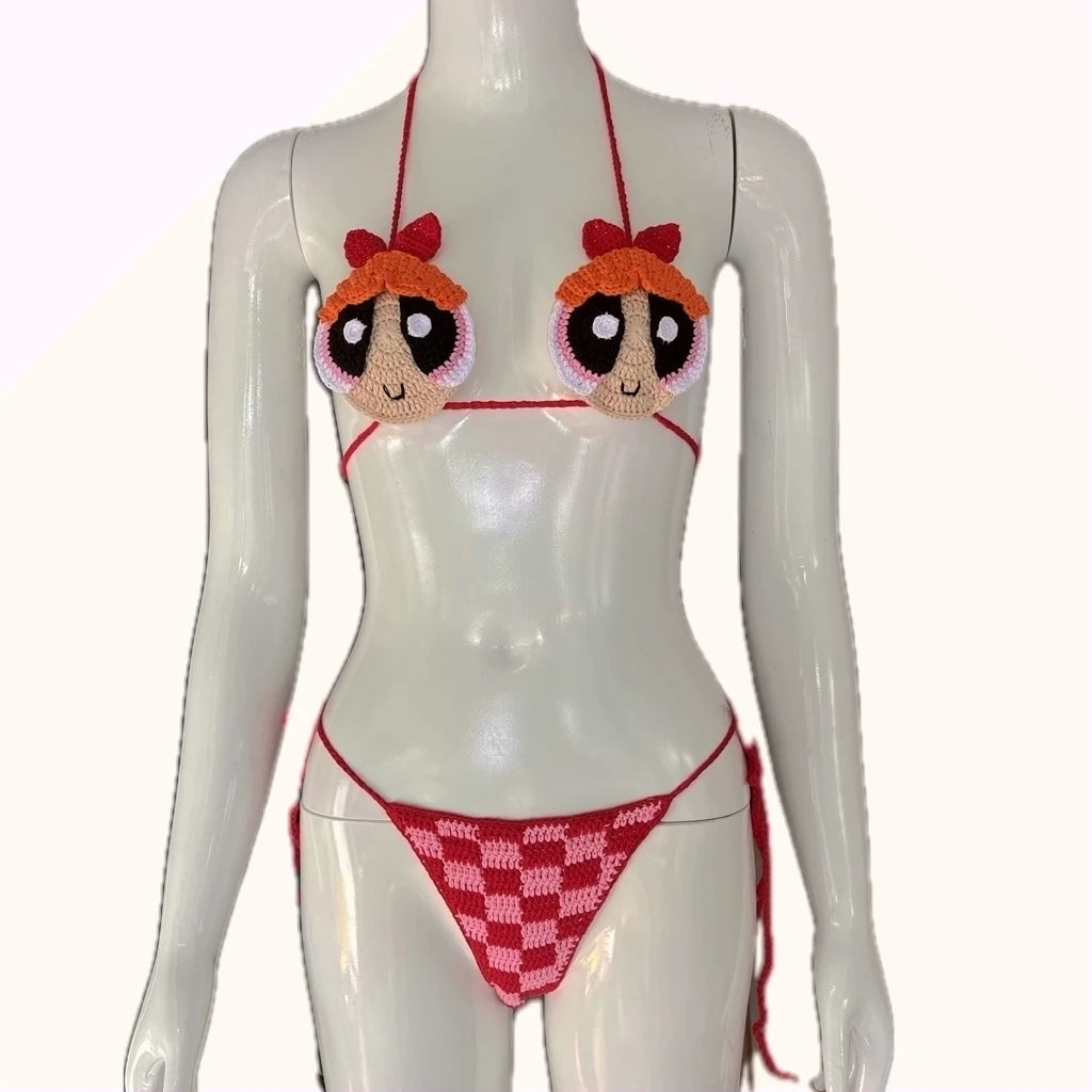 Power Puff Crochet Bikini Set