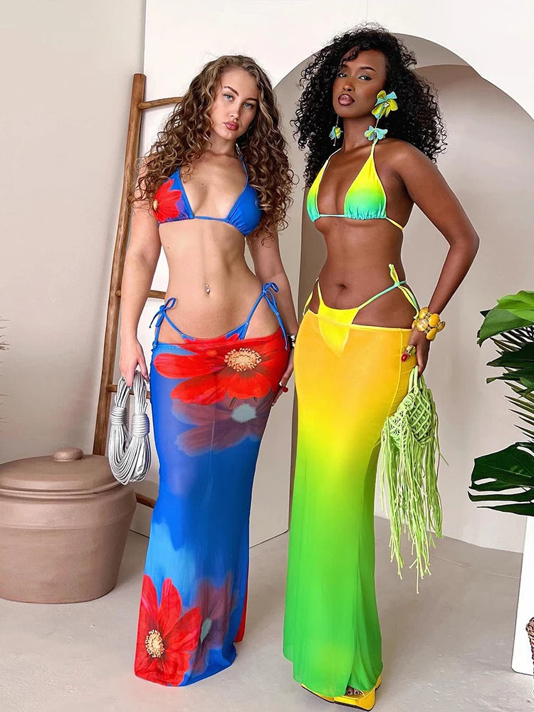 Tropical Bloom 3-Piece Swimsuit Set